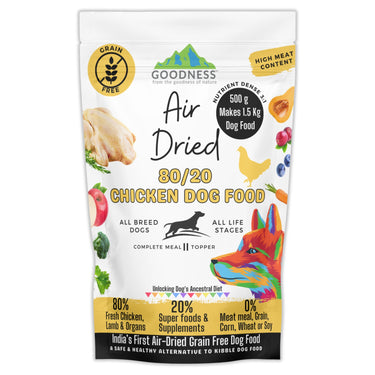 80/20 Chicken Air Dried Dog Food - Grain Free, Natural, High Protein & Fat, All Breeds & All Life Stages